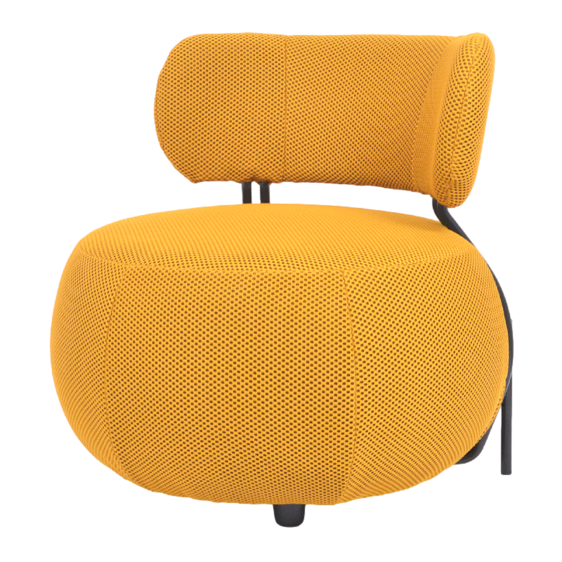 Location fauteuil tissu 3D jaune moutarde