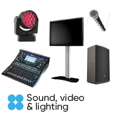 Our offer of sound, video and light for your technical service